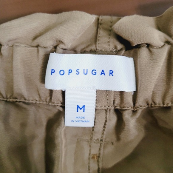 NWT Popsugar Women's Brown High‎ Rise Tie Waist Tapered Ankle Pants. Size M - Picture 8 of 9